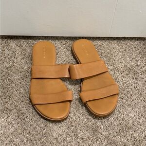Cole Haan Brown Double Strap Slides